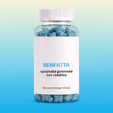 Barattolo BENFATTA di caramelle gommose con creatina, 60 orsetti azzurri