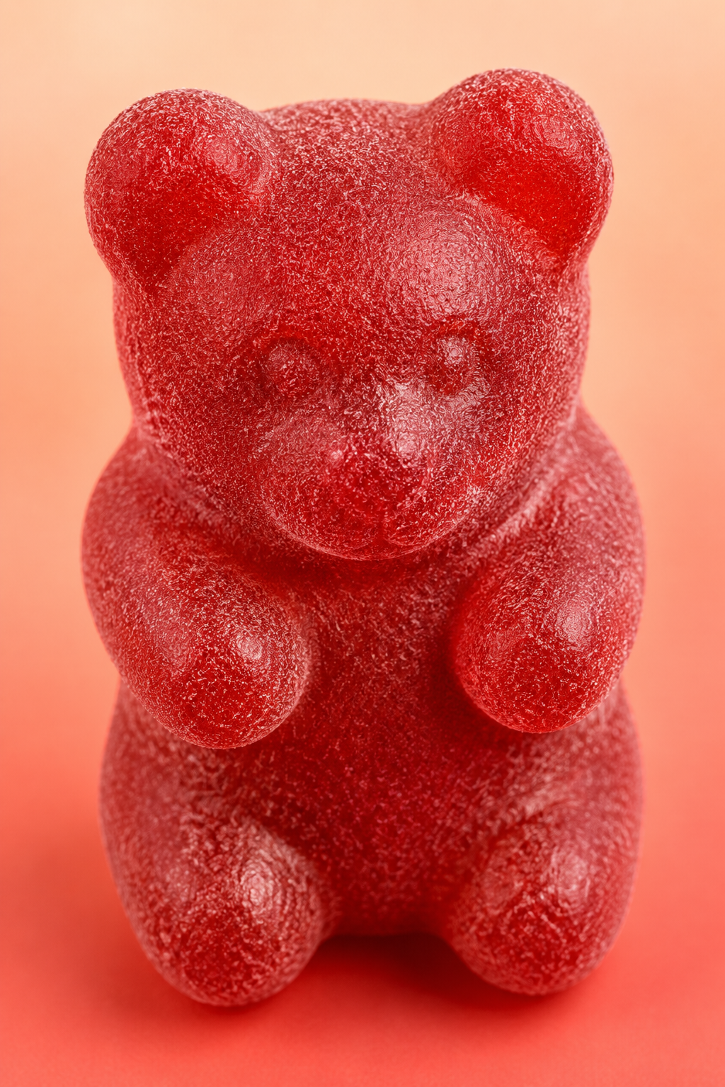 Macro di una gommosa rossa ai frutti rossi